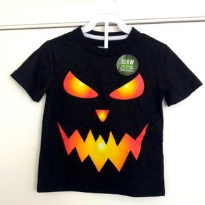 Glow in the dark Jack-O’-Lantern black tee shirt